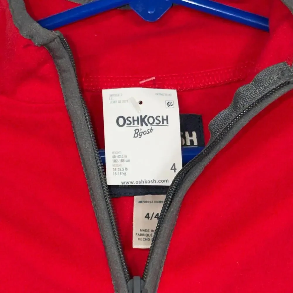 OshKosh B'gosh Kids' Red and Gray Pullover Size 4 NWT